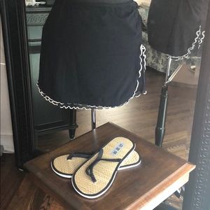 Swim cover up with flip sandals